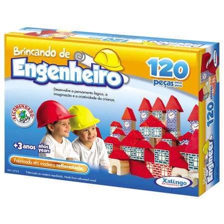 Brincando de Engenheiro 120 Peças - Brinquedo Pedagógico