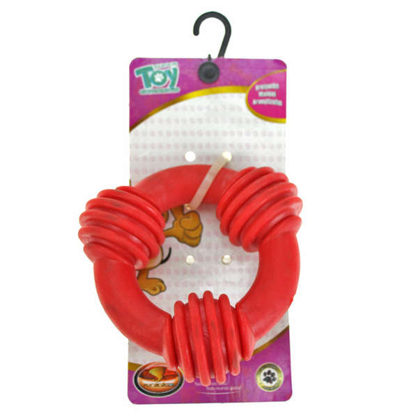 Brinquedo Anel Maciço de Borracha Especial - Vermelho - Furacão Pet