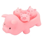 Brinquedo De Banho De Borracha Bonito Dos Animais Do Bebê Da Criança-1 Porco Da Mãe & 4 Porco Do Bebê