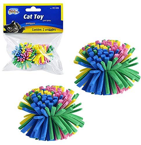 Brinquedo para Gato Pom Pom Colors 3,5cm de Ø com 2 Unidades na Solapa