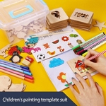 Brinquedos de madeira Desenho Toy Set Graffiti Prancha de Desenho Escola Ferramentas de pintura Educacional Aprender Coloring Diy Board