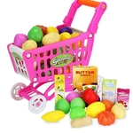 Brinquedos infantis sem simulação burr supermercado carrinho de fruta vegetal mini carro de compra