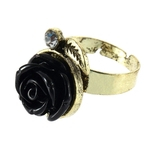 Bronze Ladies Designer Antique Flower Rose anel ajust¨¢vel