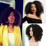 Brown sint¨¦tico Curly perucas para mulheres Short peruca afro Africano American Natural
