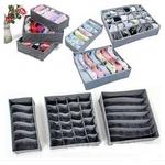 Brownylife Shop - 3 peças Set, caixa dobrável / Fibra de bambu Charcoal Caixa de armazenamento para Bra, cueca, gravata, um meias