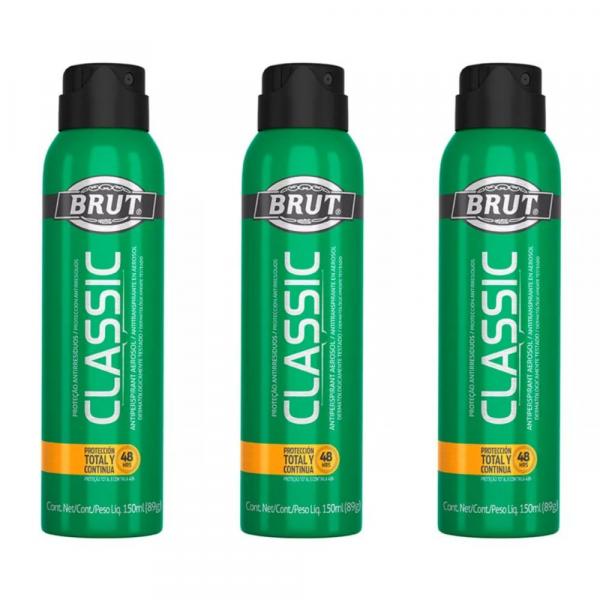 Brut Classic Desodorante Aerosol 150ml (Kit C/03)