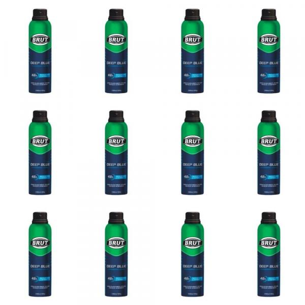 Brut Deep Blue Desodorante Aerosol 48h 150ml (Kit C/12)
