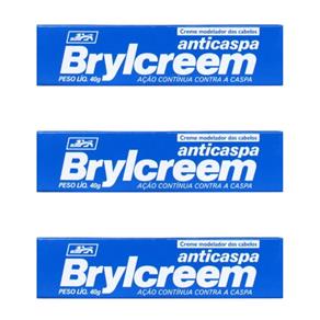 Brylcreem Creme Modelador Anticaspa Azul 40g - Kit com 03