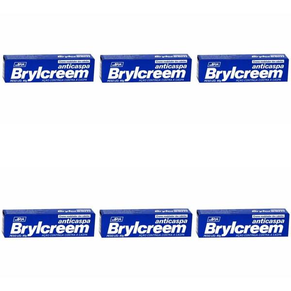 Brylcreem Creme Modelador Anticaspa Azul 80g (kit C/06)