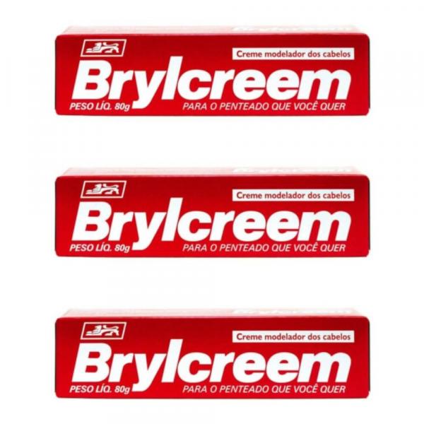 Brylcreem Creme Modelador Vermelho 80g (Kit C/03)