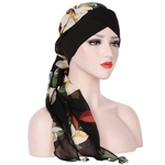 C¨®pia floral Quimioterapia Enrole Caps Mulheres mu?ulmano Hijab Hat Cap Turban Bohemia