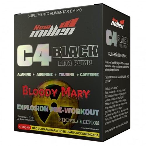 C4 Black Beta Pump Bloody Mary Cx C/ 22 Doses - New Millen (venc 31/07)
