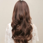 Cabe?a Clipe Curly Wavy Mulheres Synthetic Hair Extension Brown