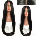 Fashion Heat Resistant Fiber Hair Silky Synthetic Lace Front Wigs For Black Women 180% Density Long Straight Hair Cheap Wigs Baby Hair