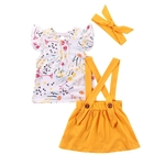 Cabelo do bebê crianças Floral Meninas Impressão Vest Suspender Skirt Set Banda Vestuário Set