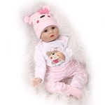  Cabelo Enraizado Realistic Renascer Baby Dolls silicone suave 22" / 55 centímetros Lifelike recém-nascido Doll Girl presente de Natal