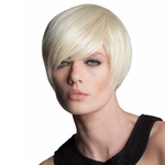Daily style hair Beautiful boy cut Short pixie wigs for women Straight style Synthetic Blonde wig with bangs