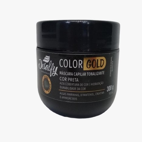 Cabelo Preto Máscara Tonalizante Color Gold Desalfy 300G