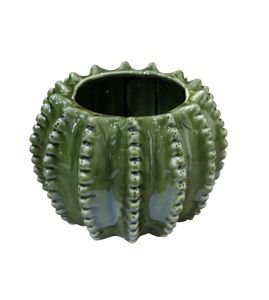 Cachepot Ceramica Barrel Cactus Verde 18,5 X 18,5 X 12,5 Cm - Urban