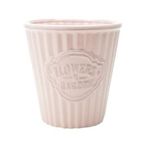 Cachepot Ceramica Cute Pleat Bucket Rosa 14,1 X 14,1 X 14,7 Cm - Urban