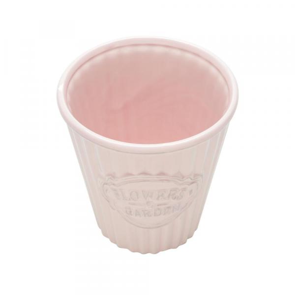 Cachepot Ceramica Cute Pleat Bucket Rosa 14,1 X 14,1 X 14,7 - Urban
