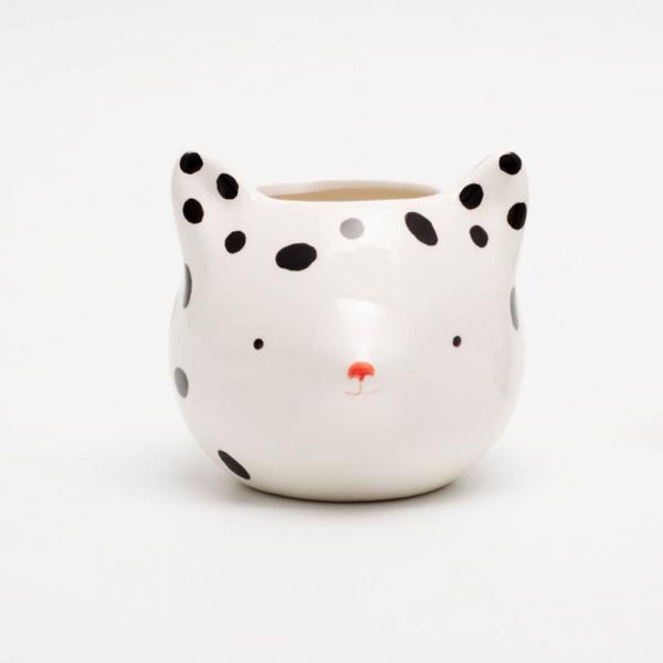 Cachepot Vaso Decorativo de Cerâmica - Fox With Dots - Urban