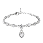 Cadeia De Cristal Coração De Ouro Cadeia Rhinestone Bracelet Hipoalergênico Mão Para Mulheres Meninas Jóias Presentes