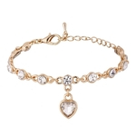 Cadeia de cristal Coração de Ouro Cadeia Rhinestone Bracelet Hipoalergênico mão para Mulheres Meninas Jóias Presentes