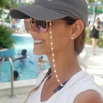 Cadeia de moda Imitação Pérola brilhante gravata com fotos Anti-skid Óculos Cadeia Acessórios Anti-loss Sunglasses Cord