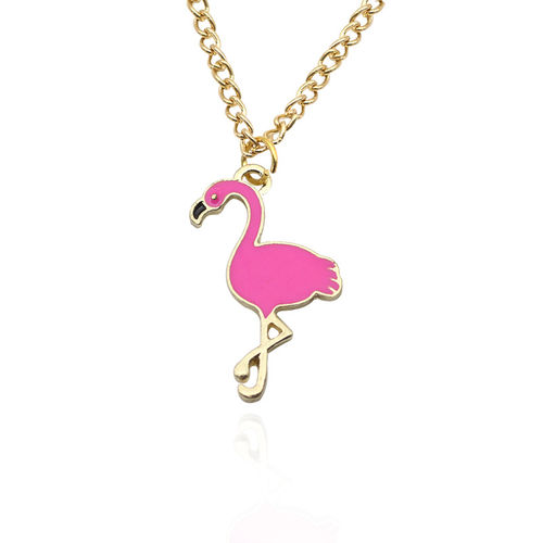 Cadeia Ornamento Colar Liga dos Desenhos Animados Flamingo Natal de Ano Novo Presente de Aniversário Collarbone