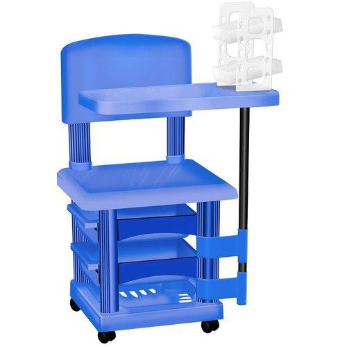 Cadeira Cirandinha Azul para Manicure com Display para Esmaltes