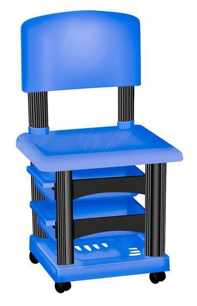 Cadeira Cirandinha Simples Azul e Preta para Manicure - Santa Clara