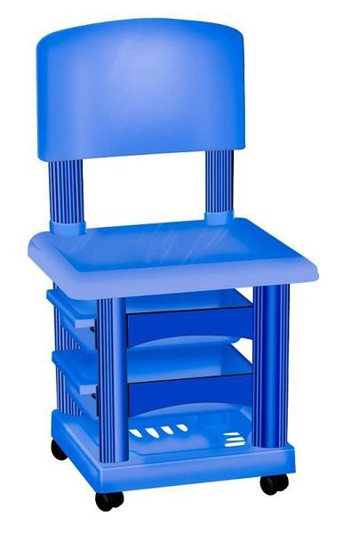 Cadeira Cirandinha Simples Azul para Manicure - Santa Clara