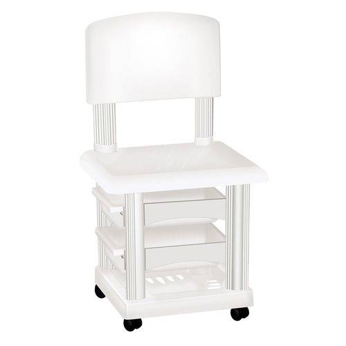 Cadeira Cirandinha Simples Branca para Manicure - Santa Clara