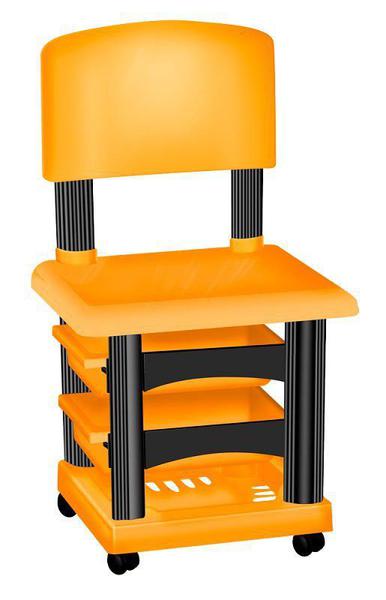 Cadeira Cirandinha Simples Laranja e Preta para Manicure - Santa Clara