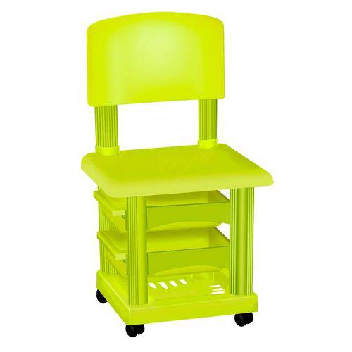 Cadeira Cirandinha Simples Verde Limão para Manicure - Santa Clara