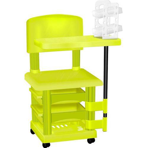 Cadeira Cirandinha Verde Limão para Manicure com Display para Esmaltes