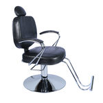 Cadeira De Barbeiro Hidraulica Reclinável Corsa, Cabeleireiro, Maquiagem, Móveis P/ Salão, Fortebello - Cor: Preto Croco