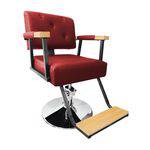 Cadeira de Barbeiro Hidráulica Retro Pelegrin PEL-1040 Vermelha