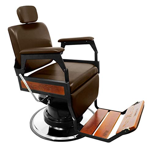 Cadeira de Barbeiro Reclinável Hawk - Café