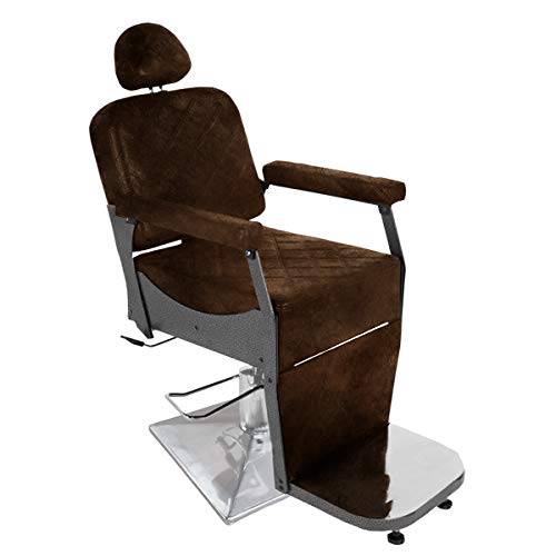 Cadeira de Barbeiro Reclinável Styllo Standard - Pé Quadrado - Marrom Envelhecido