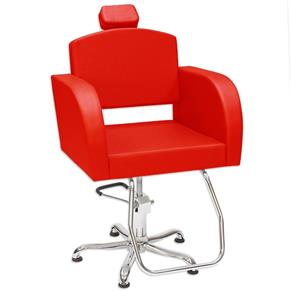 Cadeira de Cabeleireiro Capri Encosto Reclinável Pentapé - Vermelho
