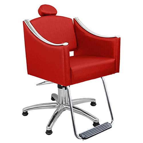 Cadeira de Cabeleireiro Cristal Encosto Fixo - Pentapé - Vermelho