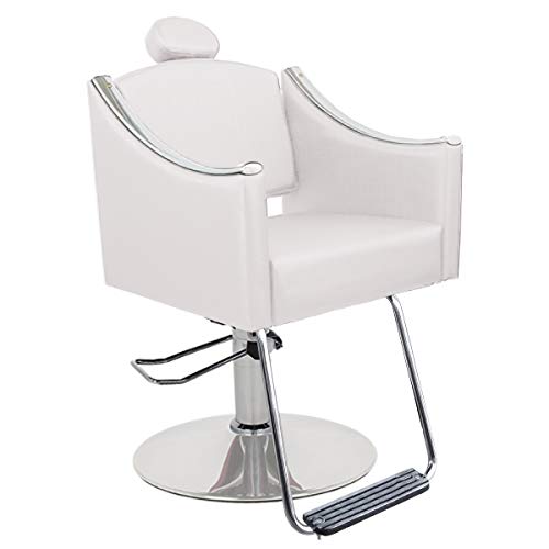 Cadeira de Cabeleireiro Cristal Encosto Fixo - Pé Redondo - Branco