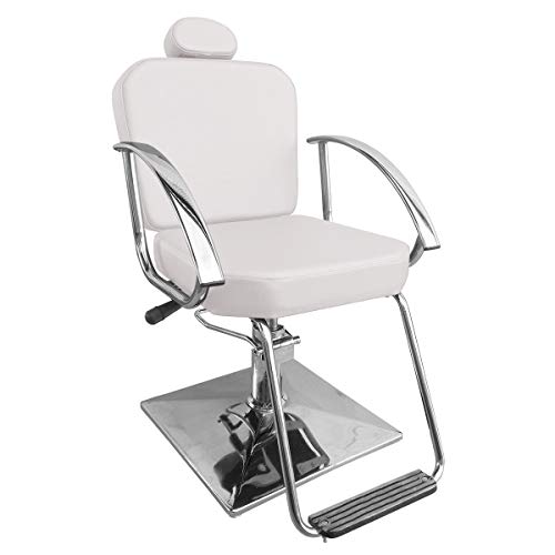 Cadeira de Cabeleireiro Dallas Encosto Reclinável - Pé Quadrado - Branco