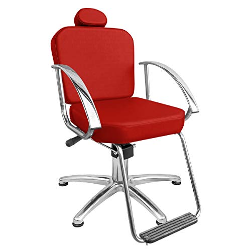 Cadeira de Cabeleireiro Dallas Encosto Reclinável - Pentapé - Vermelho