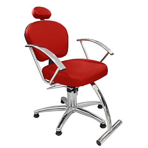 Cadeira de Cabeleireiro Jasmim Encosto - Fixo Pentapé - Vermelho
