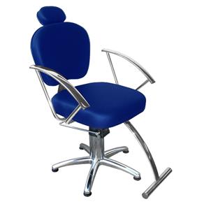 Cadeira de Cabeleireiro Jasmim Encosto Fixo Pentapé - Azul