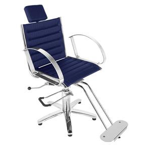 Cadeira de Cabeleireiro Rietti Encosto Reclinável Pentapé - Azul