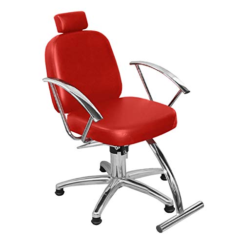 Cadeira de Cabeleireiro Turim Encosto Fixo - Pentapé - Vermelho